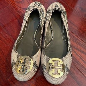 Tory Burch Snakeskin Flats Size 11